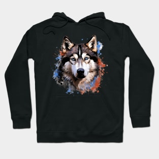 Husky with a splash of color Hoodie